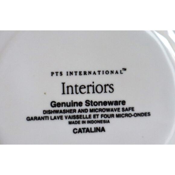 Vintage PTS International Interiors Catalina Saucer Plates Set of 5 STONEWARE - Picture 3 of 4